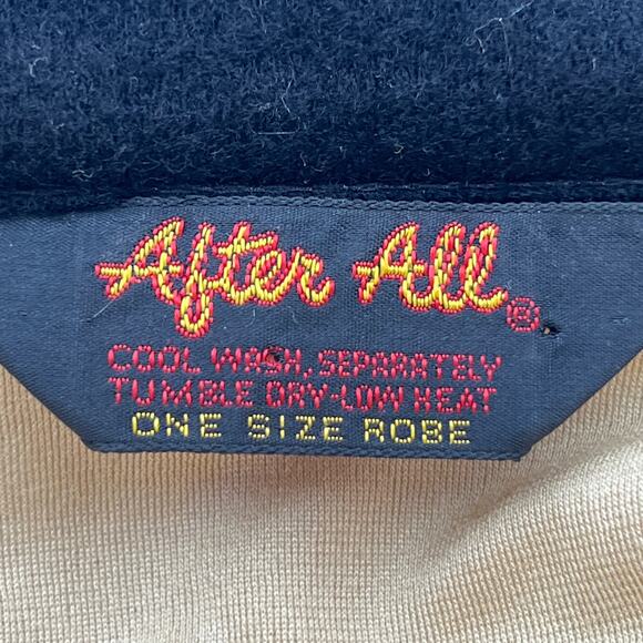 Vintage 80s After All Velour Robe Neutral Browns - Picture 3 of 8